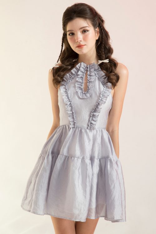 Váy Đầm Yếm Mini Viền Bèo
