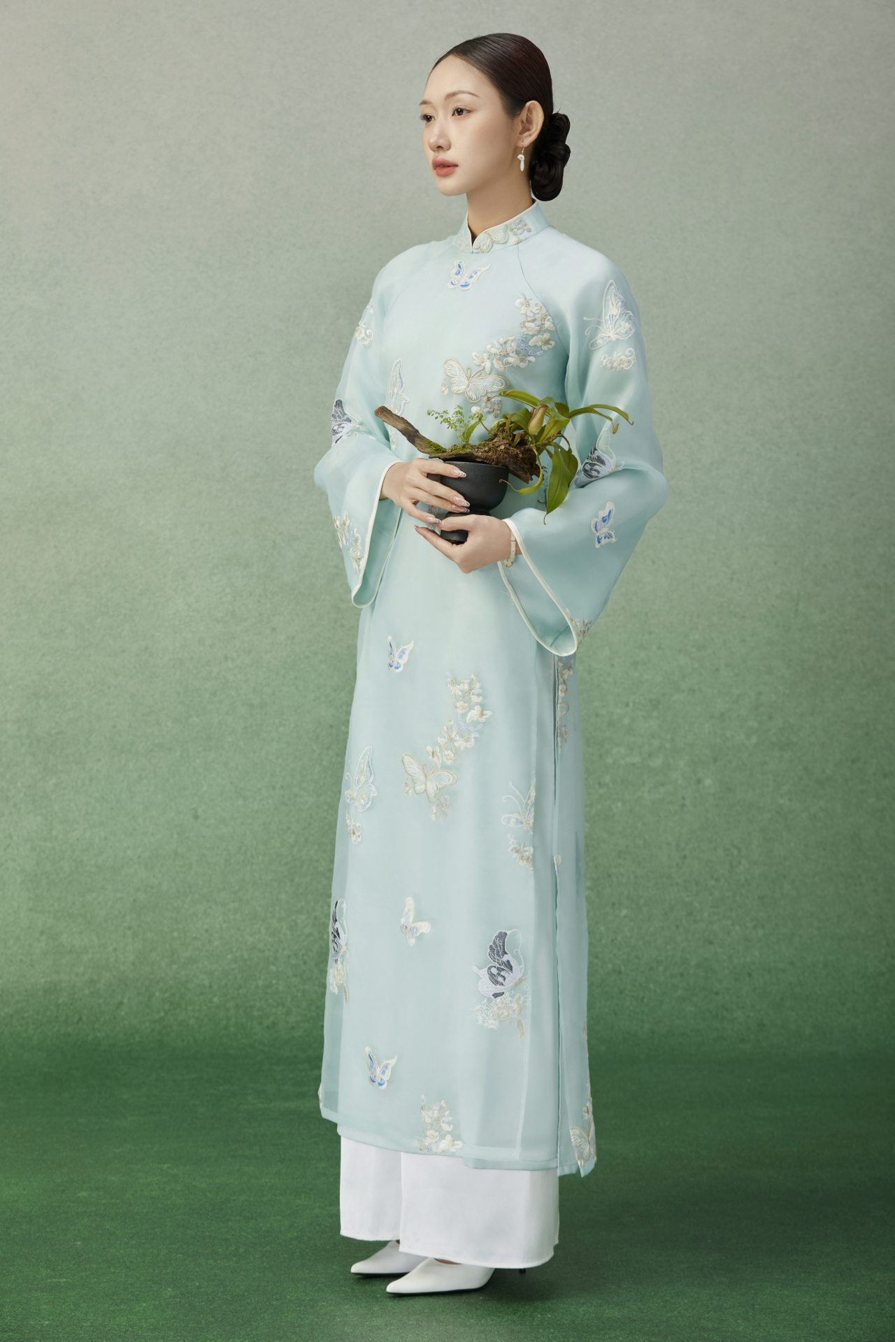 Áo Dài Diên Phúc Xanh Ngọc