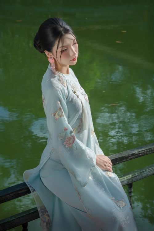 Áo Dài Ngọc Liên - Cổ Tròn